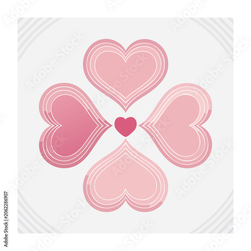 Pink heart ribbon knot vector graphic