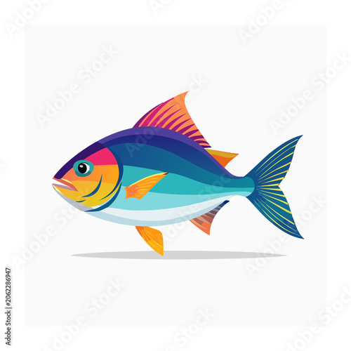 Tropical fish flat design illustration