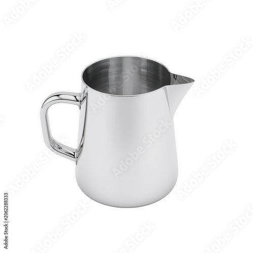 Shiny silver measuring jug with pour spout for precise liquid serving