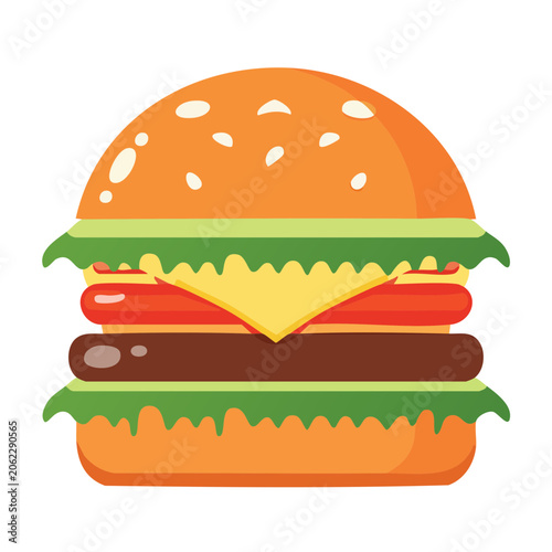 Flat Design Hamburger Illustration
