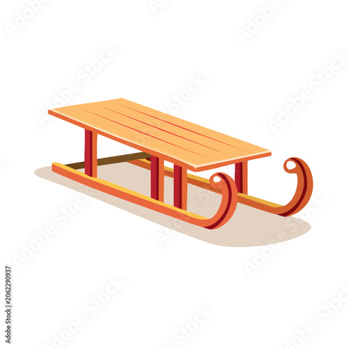 Minimalist orange picnic table 3D render