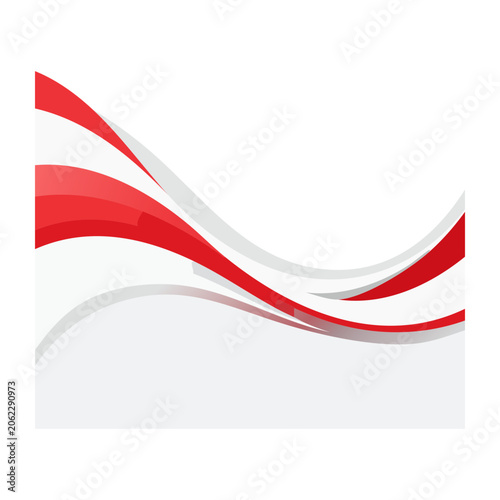 Red and white diagonal ribbon on transparent background