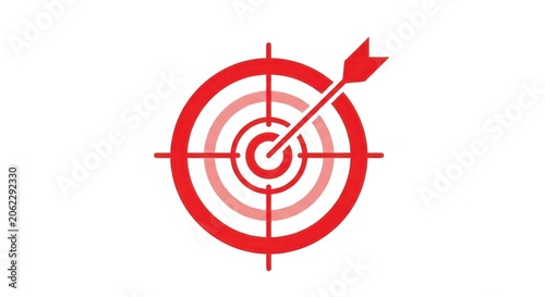 Red target with arrow hitting bullseye