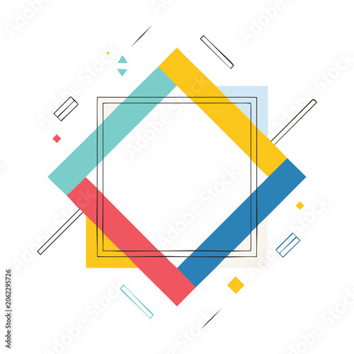 Colorful Geometric Frame with Abstract Shapes
