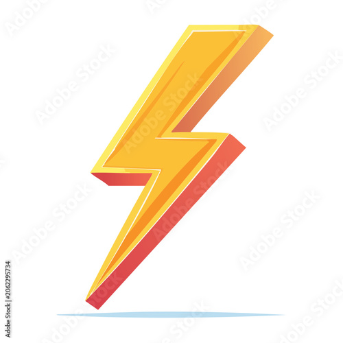Colorful lightning bolt icon in flat design