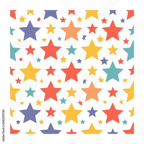 Colorful Star Pattern on White Background