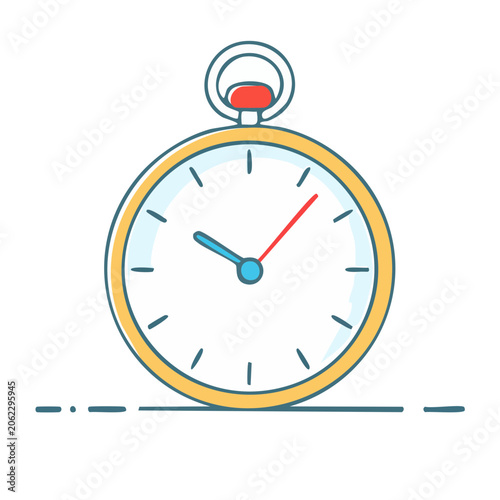 Flat design stopwatch icon with transparent background