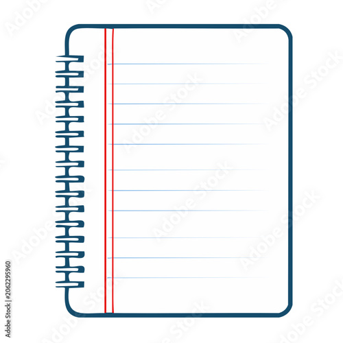 Flat design spiral notebook with lined paper
