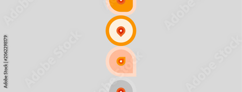 Slika na platnu Orange shapes arranged vertically on gray background