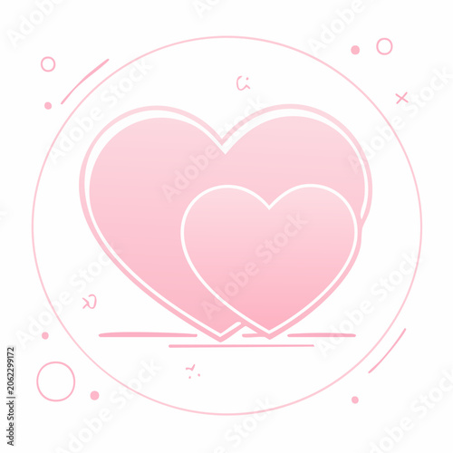 Two Pink Hearts Icon