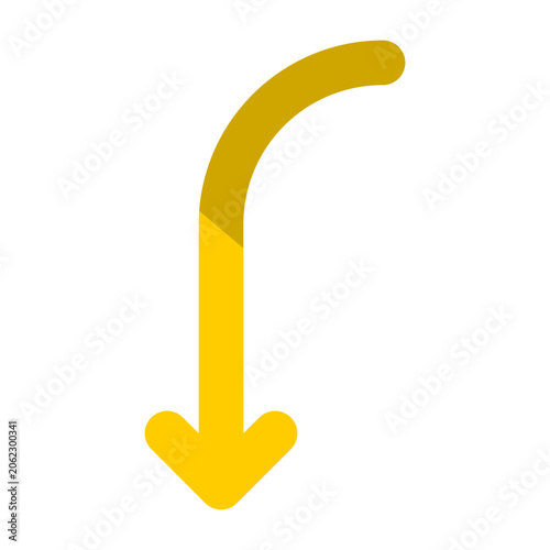 Foto Left Arrow Curving Down Icon Design
