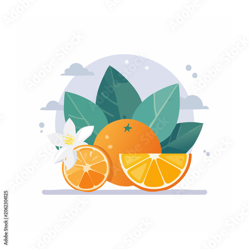 Flat design bicycle with sun and clouds vector