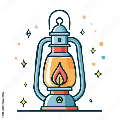 Flat design fire hydrant with snowflakes