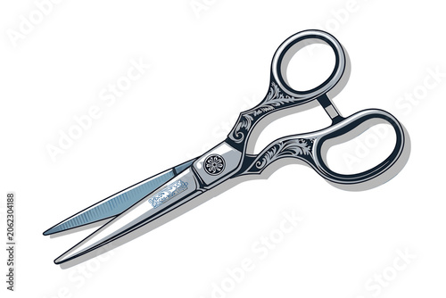 Cutting Scissors on White Background
