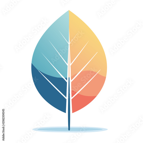 Flat design pie chart with five segments