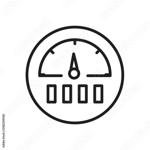 Oil Pressure Gauge Outline Icon Isolated on White Background.Oil Pressure Indicator Outline Icon.Vector Illustration..eps