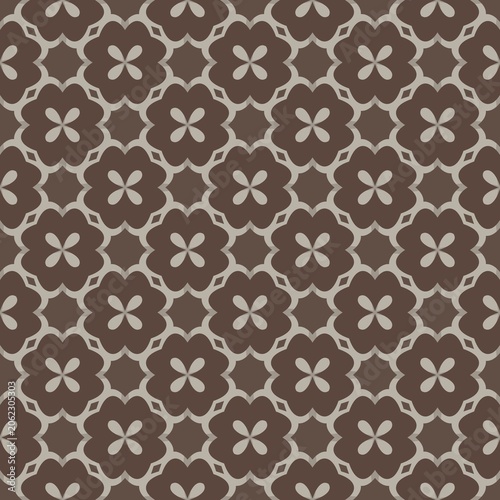 A pattern of brown flowers with white centers. The flowers are arranged in a grid. The pattern is repeated throughout the image