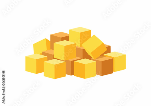 Colorful Cubes Pile for Creative Design and Visual Art