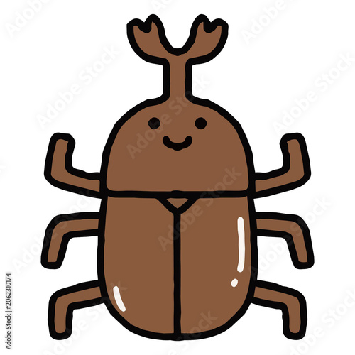 おたよりに使えるかわいいカブトムシのアイコン