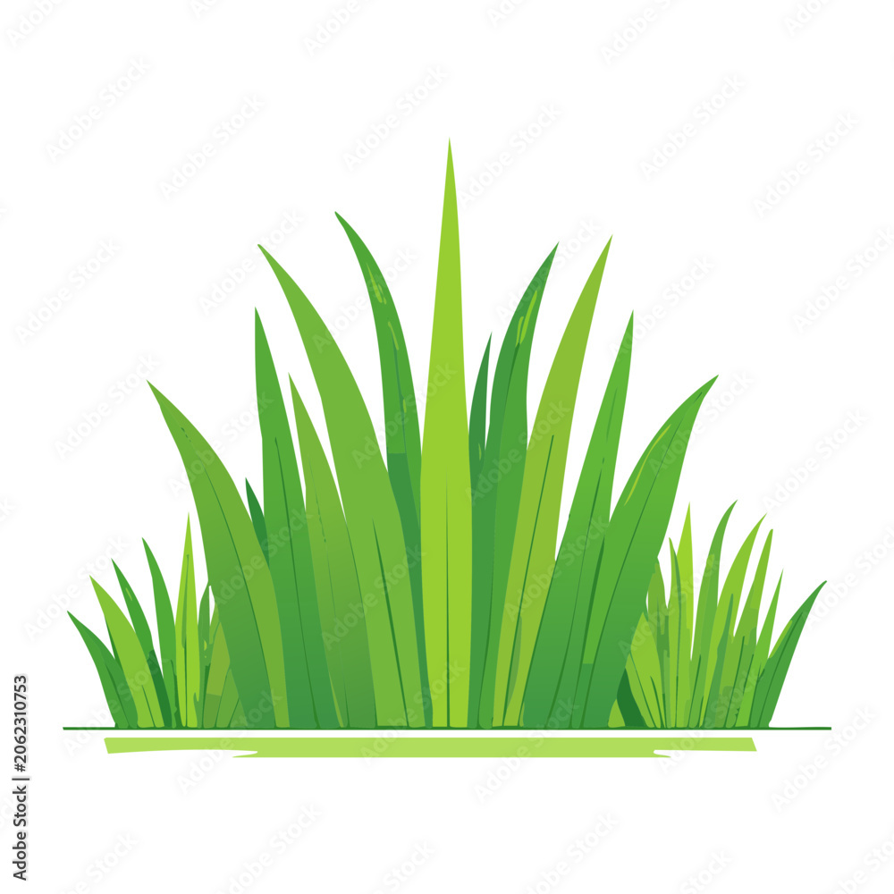 Fototapeta premium Flat design green grass illustration