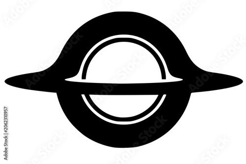 Bild auf Leinwand Vector silhouette of black hole with accretion disk