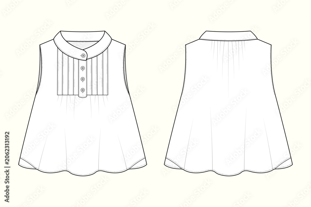 Ταπετσαρία Baby Girls Sleeveless Peter Pan Collar Pintuck Babydoll Blouse Tops Fashion Flat
