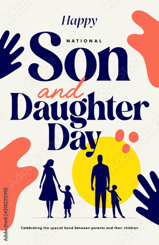 National Son and Daughter Day, family celebration, parent child love, happy family day