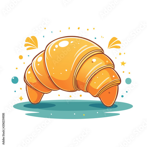 Flat design vector illustration of sun with rays and water splash