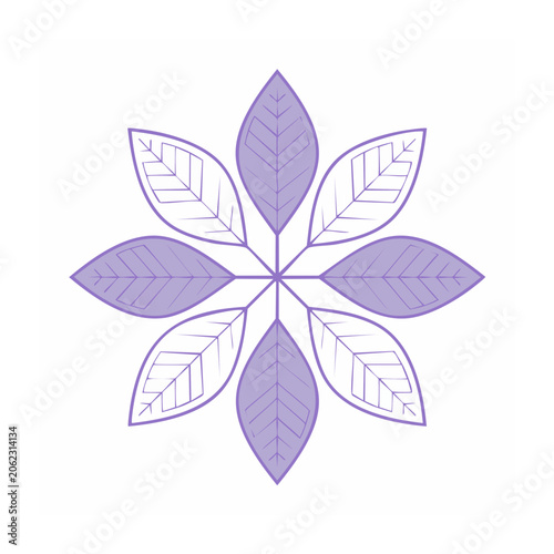 Purple flower with butterflies vector design