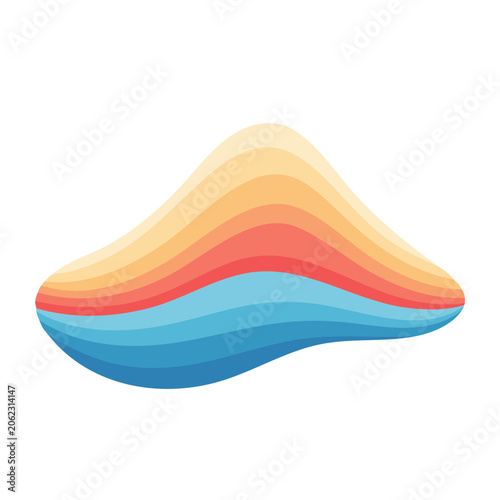 Rainbow gradient ribbon curved shape