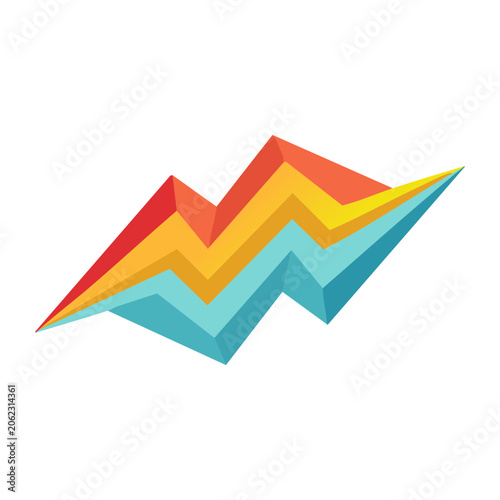 Colorful zigzag wave vector icon