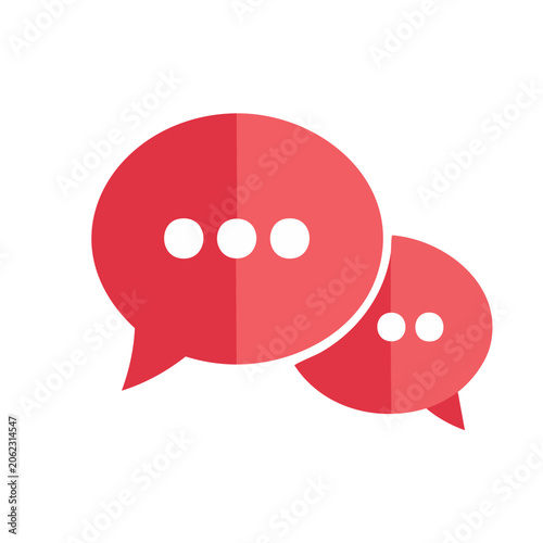 Red and pink speech bubbles icon