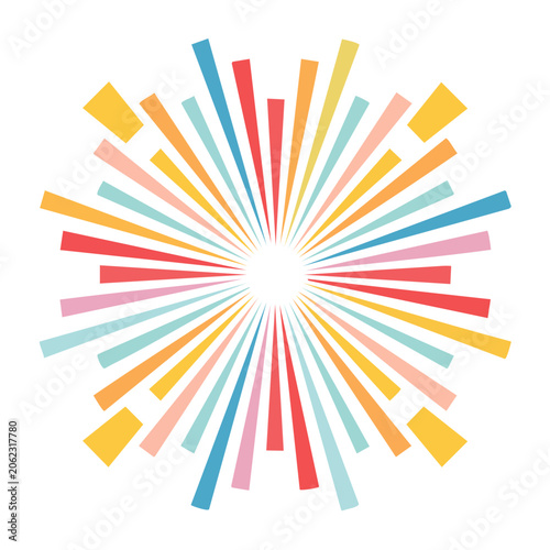 Flat design sunburst vector graphic