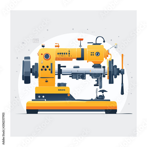 Isometric 3D render of industrial robotic arm