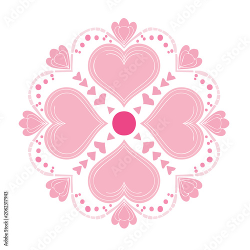 Pink heart pattern vector design