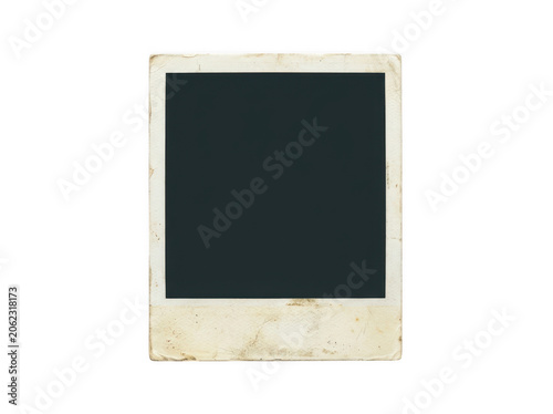 Vintage blank polaroid photo frame with worn texture