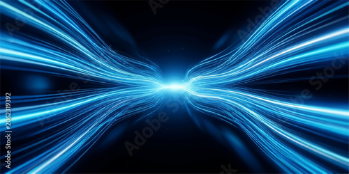Canvastavla Dynamic blue light streaks with fiber optic aesthetic background abstract backgr