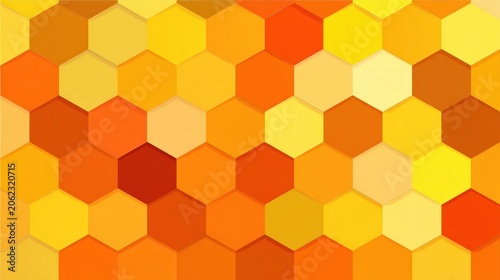 Honeycomb pattern of warm colors