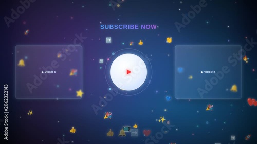 Elegant Social Media Outro with Animated Subscribe Button and Glowing Bokeh Background
