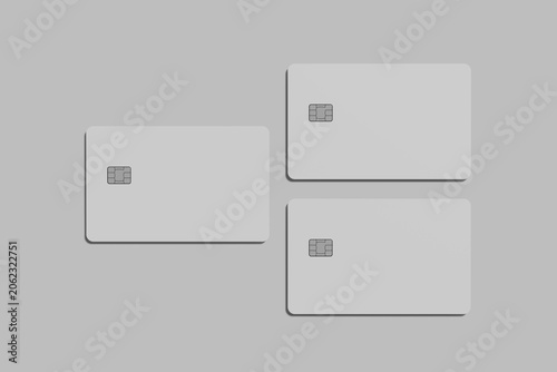 Credit Card Mockup Blank 3D Render 