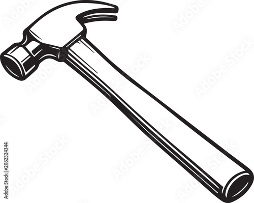 Foto Black hammer with metal shaft lying idle Vector