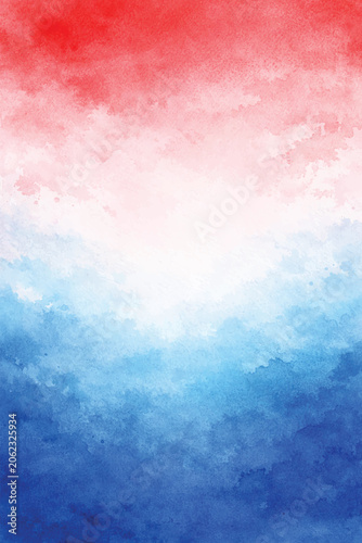 blue red watercolor american background