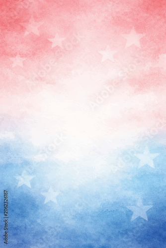 watercolor soft blue red american background