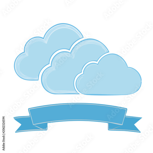 Flat design cloud with water droplets icon