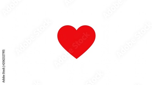 Vibrant red heart icon isolated on white, symbolizing love, passion, and emotional connection, perfect for graphic design elements, digital content, and romantic concepts