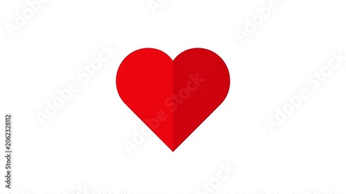 Red Heart Shape Symbol of Love and Romance Isolated on White Background