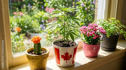 Potted marijuana symbolizing its legal use in Canada
