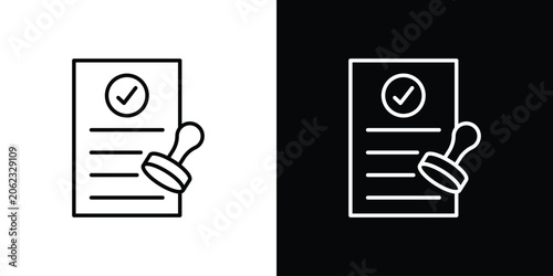 Schilderij op canvas Approved document icons Simple element collection.