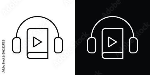Foto Audiobook icons Simple element collection.