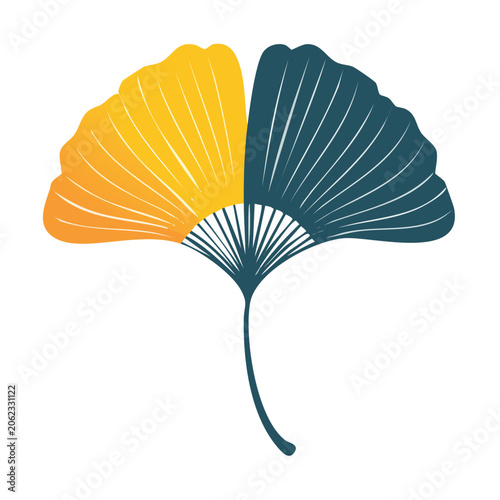 Colorful Ginkgo Leaf Illustration